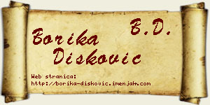 Borika Dišković vizit kartica